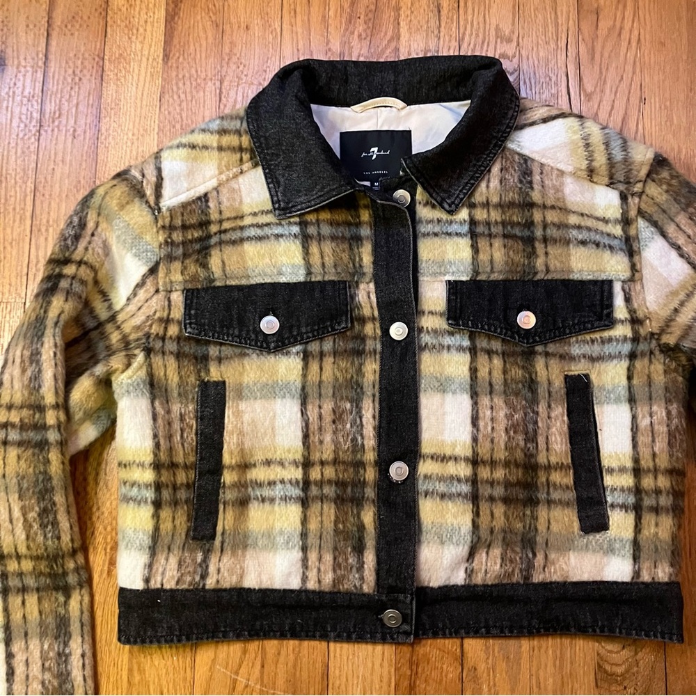 7 for all Mankind cropped plaid jacket